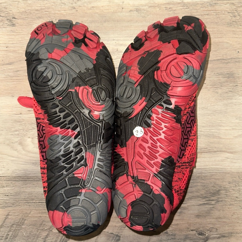Red and Black Athletic Shoes‎